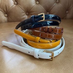 4 leather skinny belts: Jcrew, other